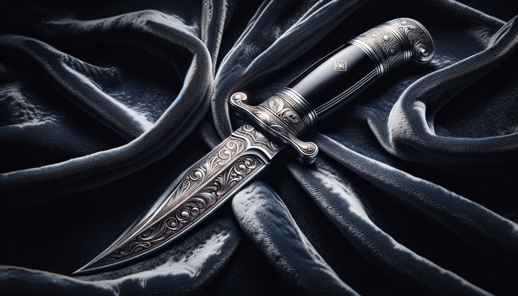 Серебряная инкрустация в рукояти ножа