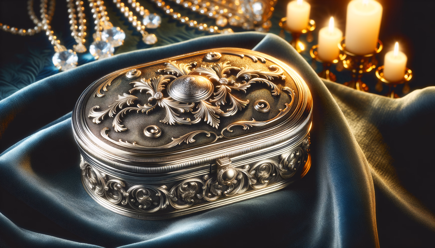 Серебряная табакерка с автоматическим открытием (XVIII век)