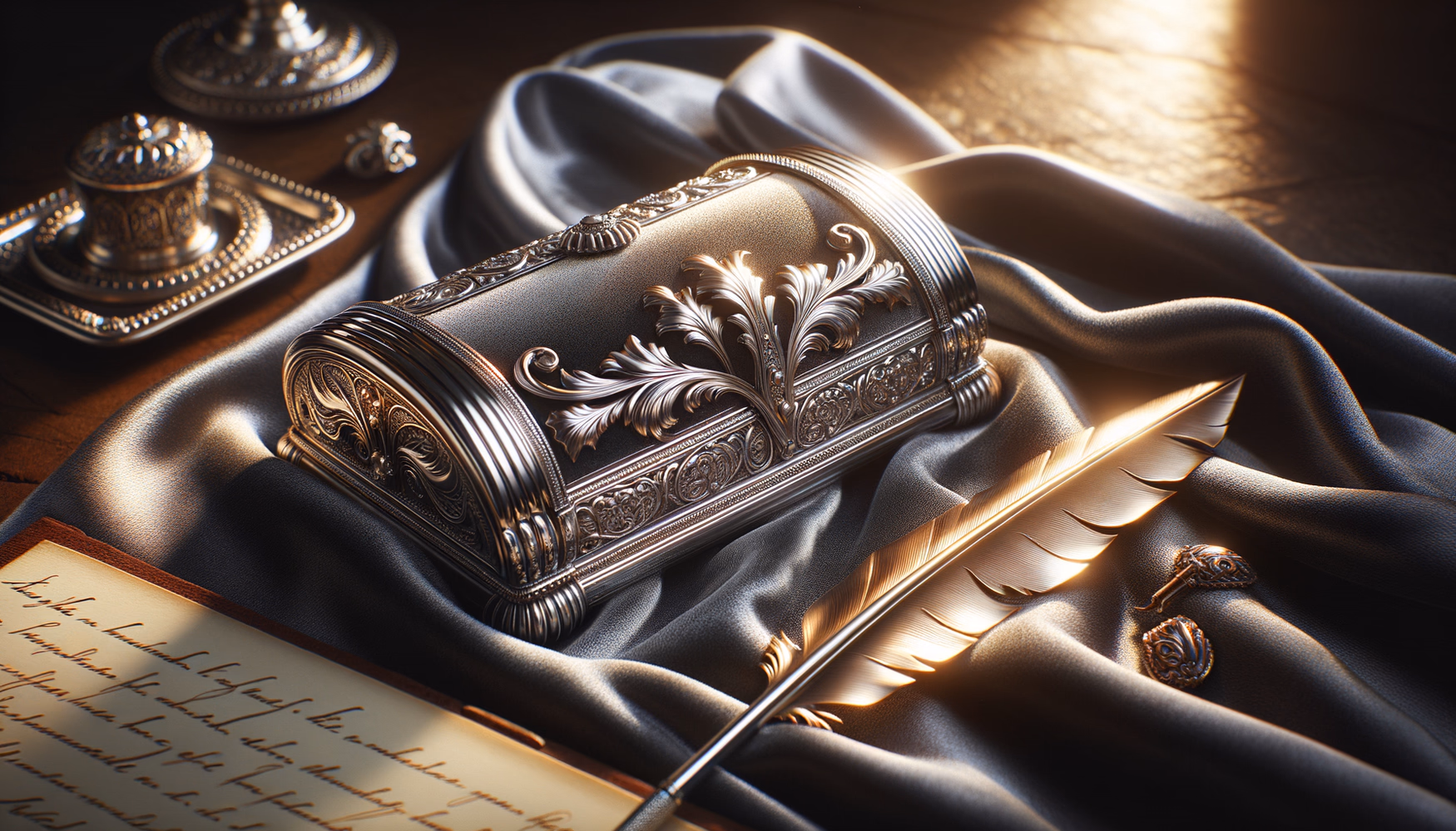 Серебряный держатель для письма (Викторианская эпоха)