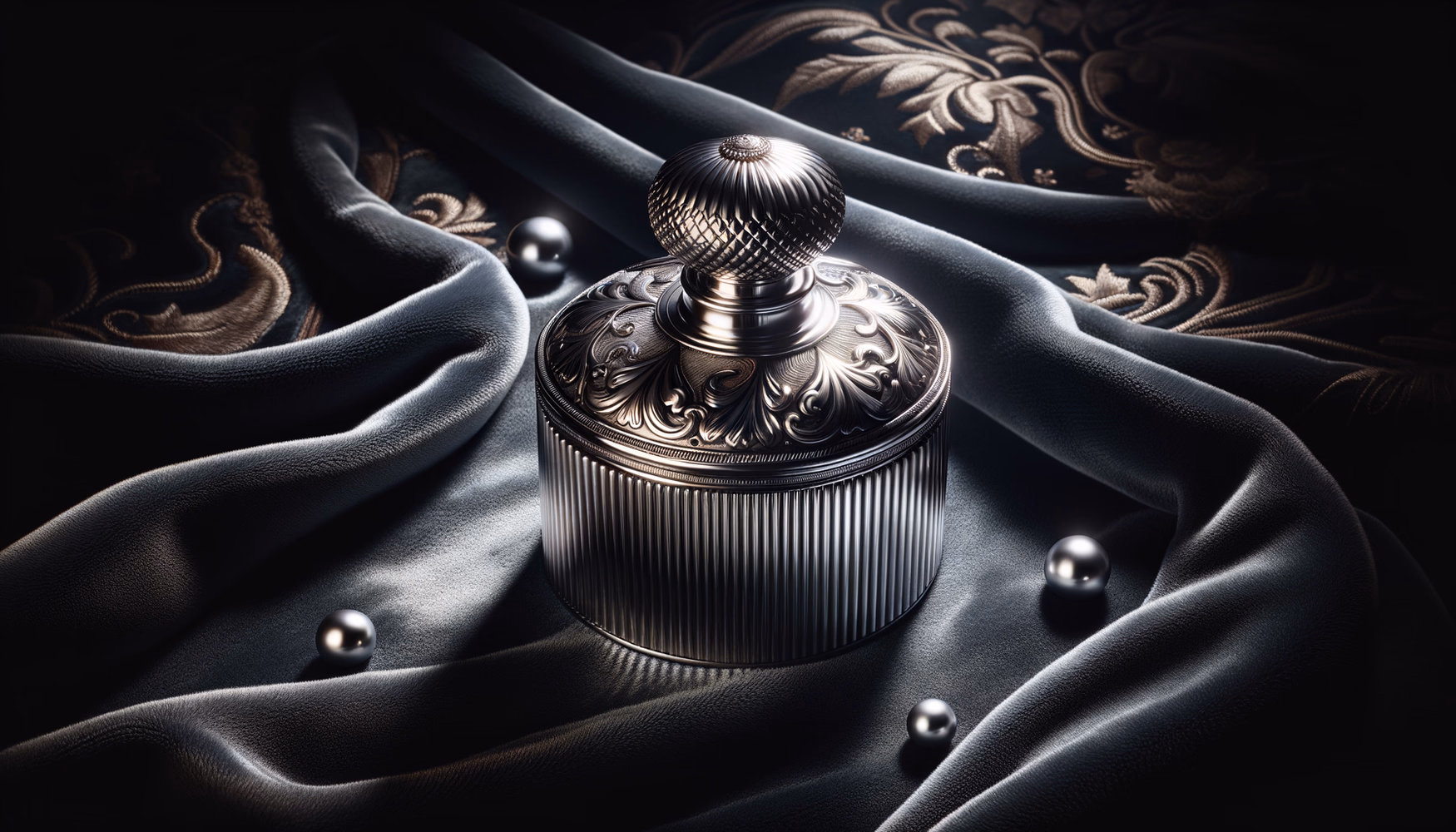 Серебряный колпачок на бутыль духов