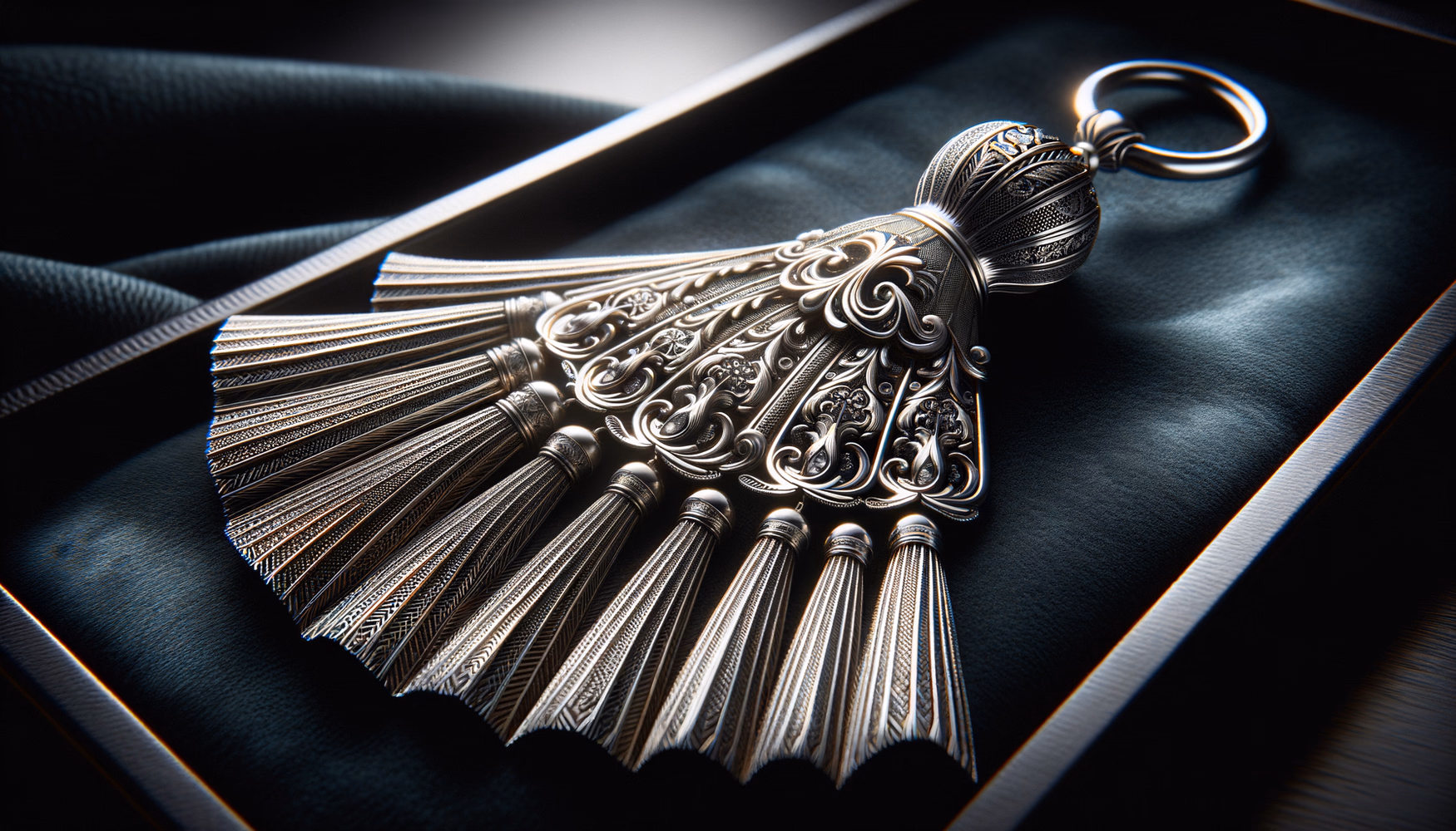 Серебряный шнурок для веера