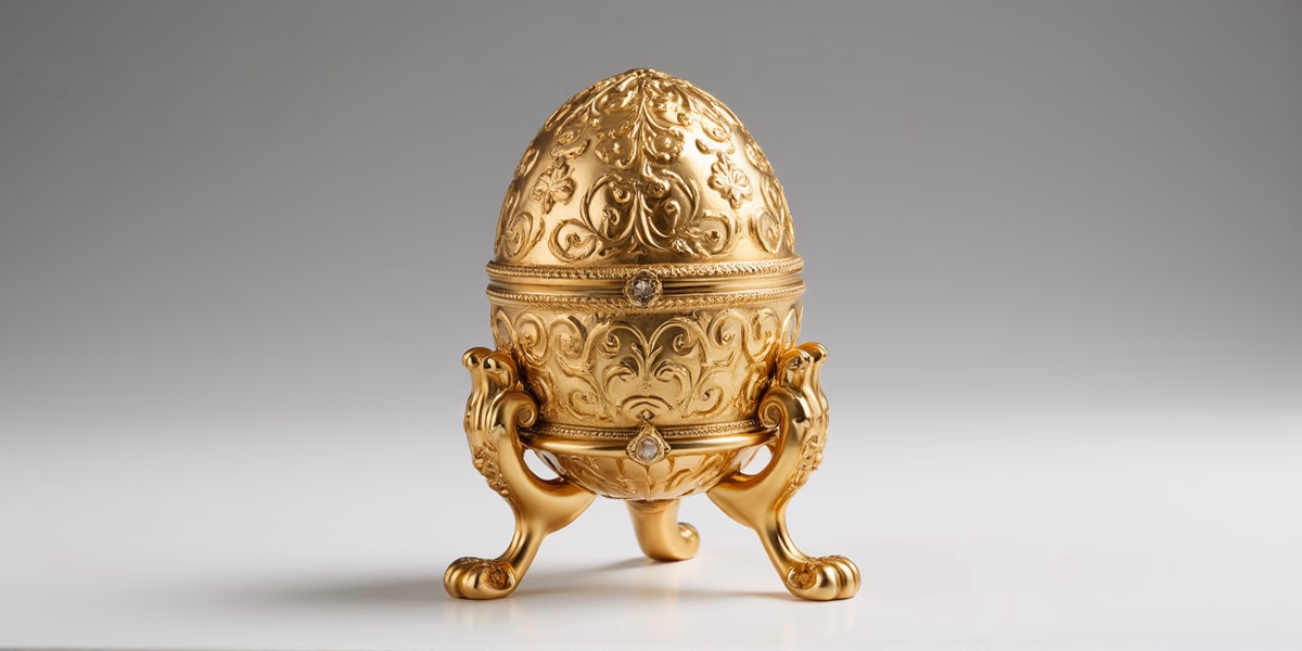 Золотая подставка для яйца Фаберже