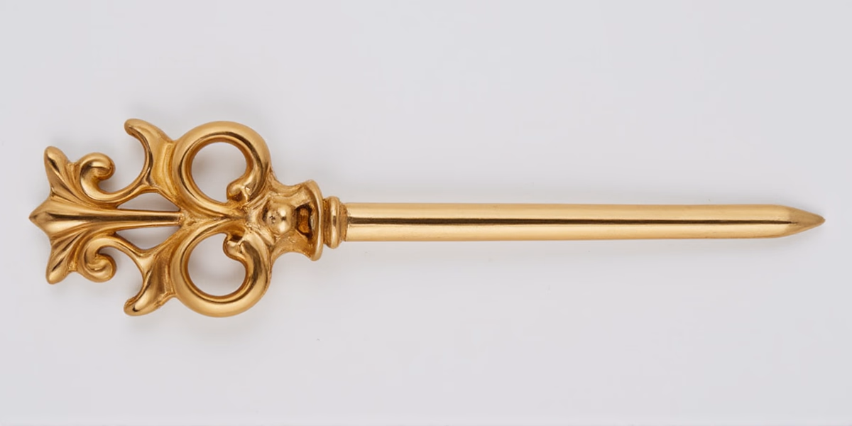 Золотая шпилька для парика (эпоха Людовика XV)