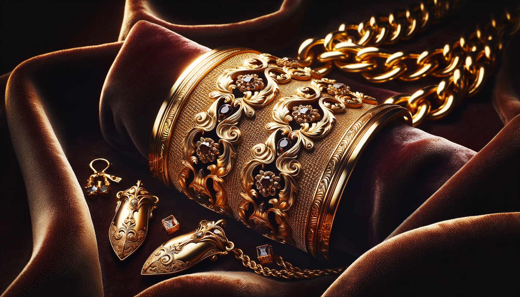 Золотая цепь для крепления перчаток