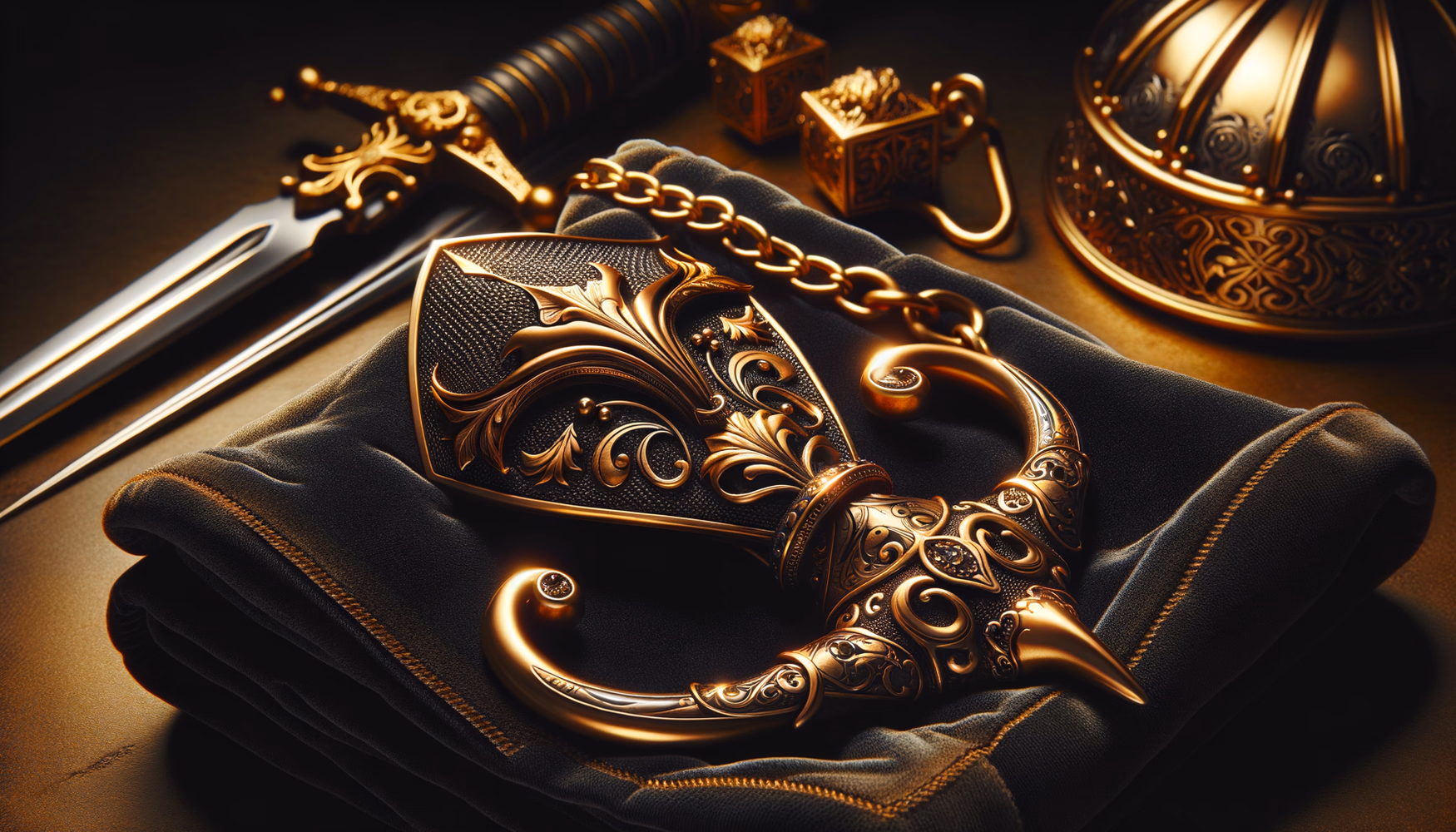 Золотой крюк для рыцарских доспехов