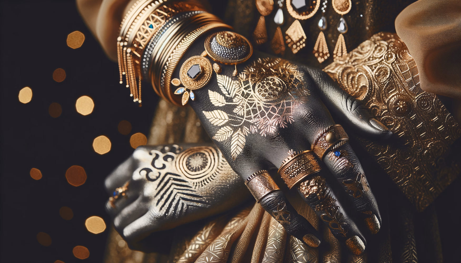 Боди-арт с эффектом металлик: фольга, глиттер и краска для тела.