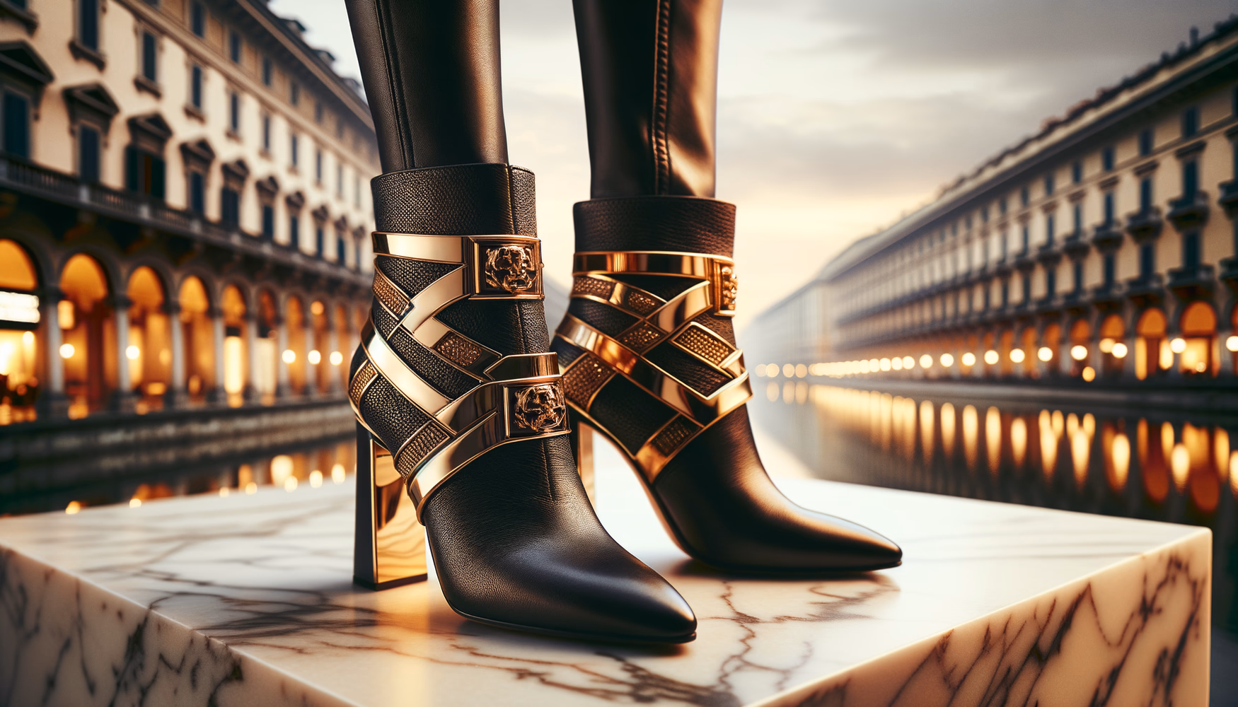 Ботильоны с металлическими вставками: игра текстур.