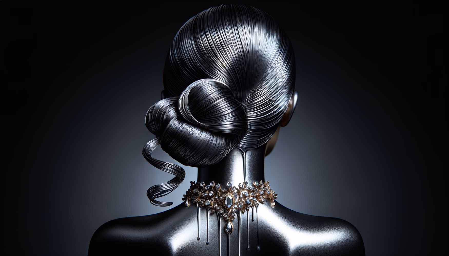 Эффект мокрого металла: глянцевый стайлинг волос.