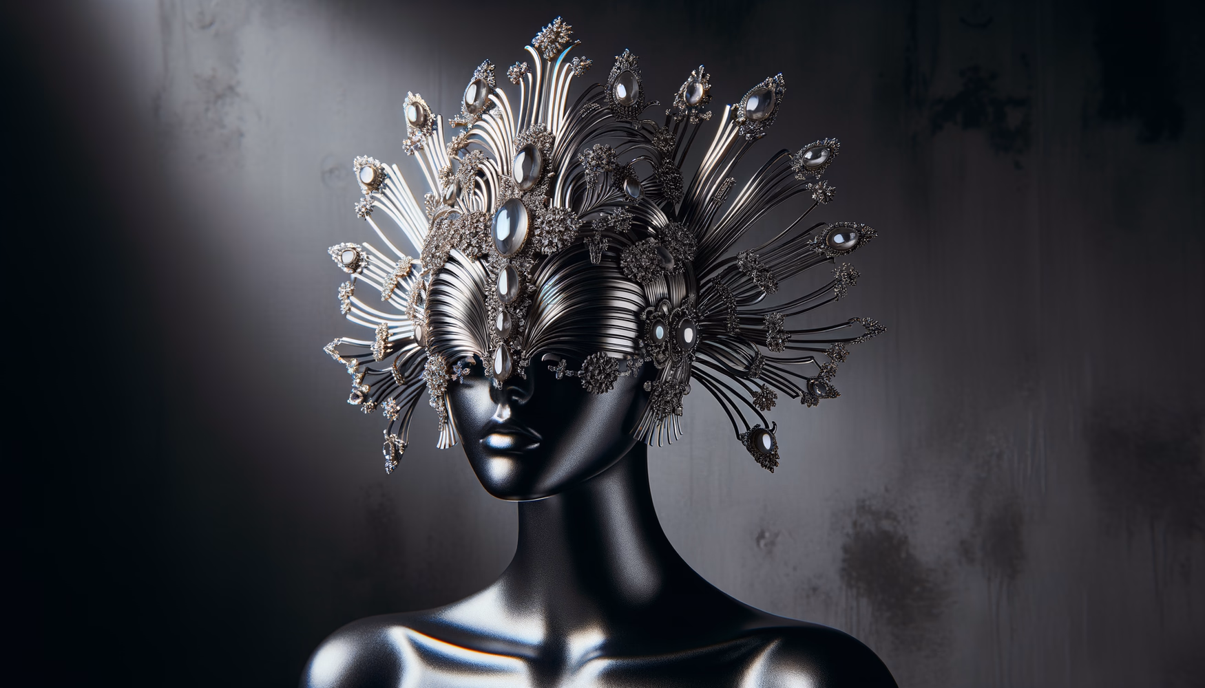 Головные уборы из металлизированной ткани: футуристический шик.