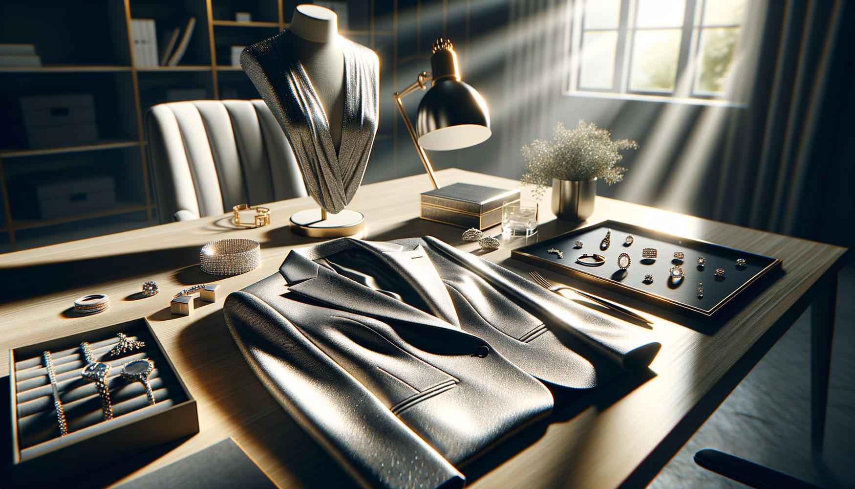 Костюм с металлическим блеском: диско-эстетика в офисе.