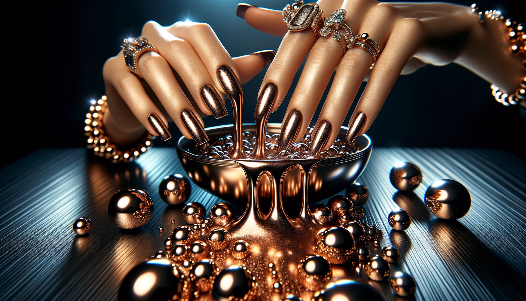 Маникюр с эффектом «жидкого металла»: новый уровень нейл-дизайна.