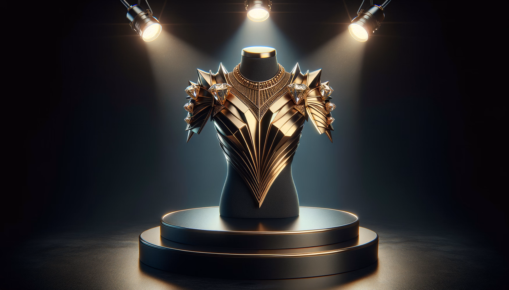 Металлические наплечники: сильный образ на подиуме.