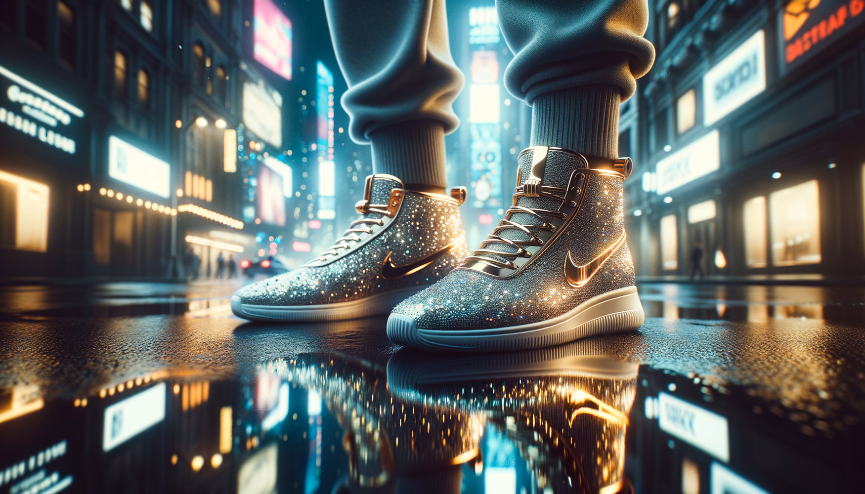 Металлизированные кроссовки: спортивный шик со сверкающим эффектом.