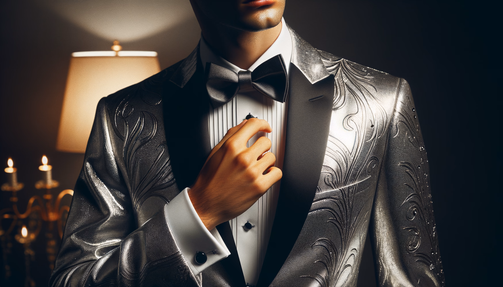 Металлизированный смокинг: блистательный вариант вечернего костюма.