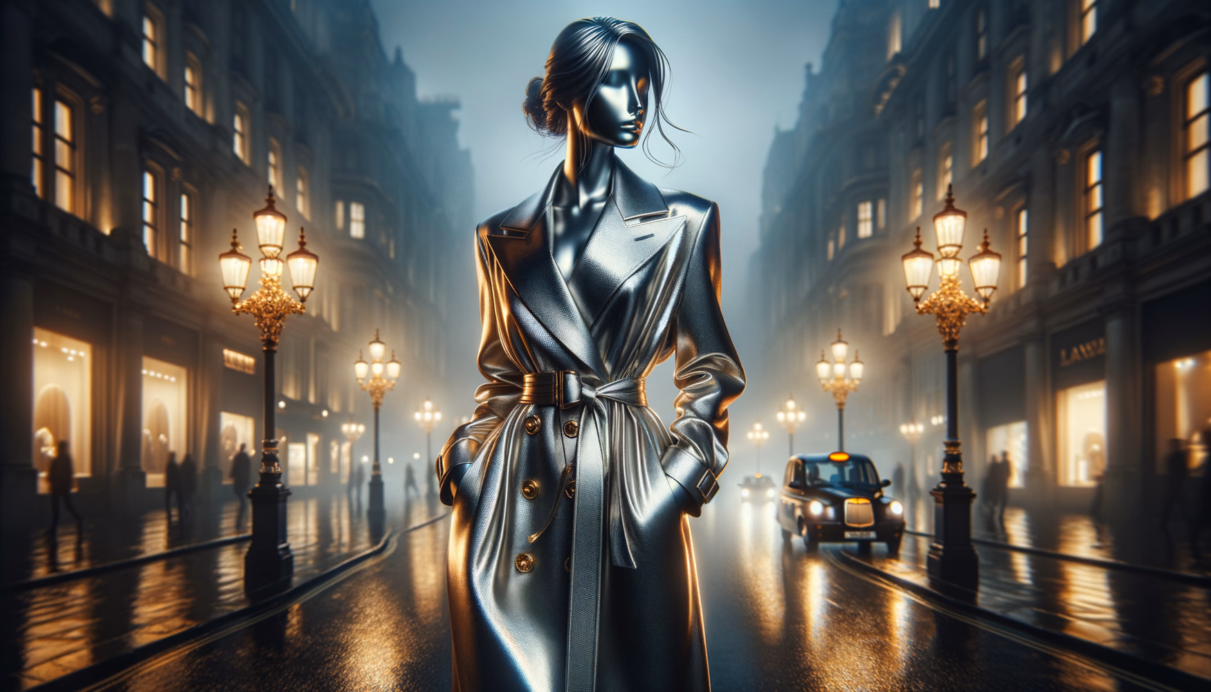 Металлизированный тренч: классика с современным блеском.