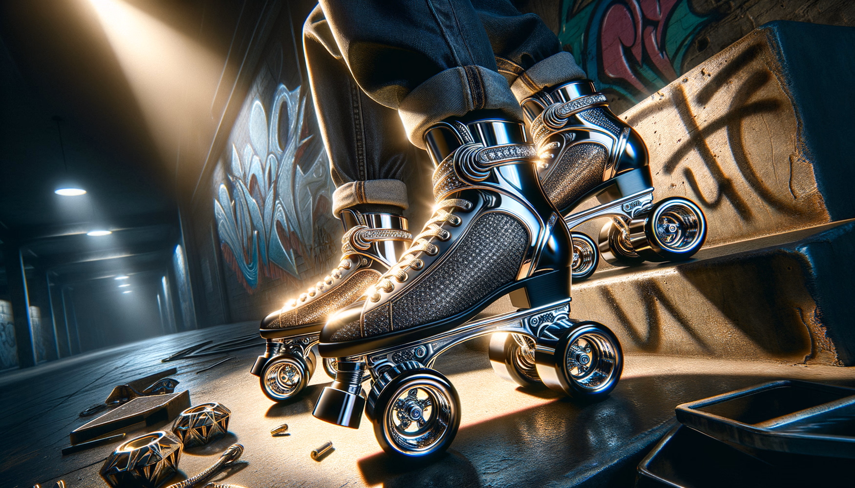 Модные ролики: колёса и металл в уличном стиле.