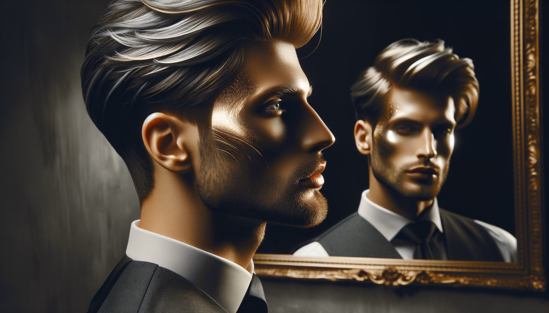 Мужские укладки с блеском: гель с эффектом «металлик».