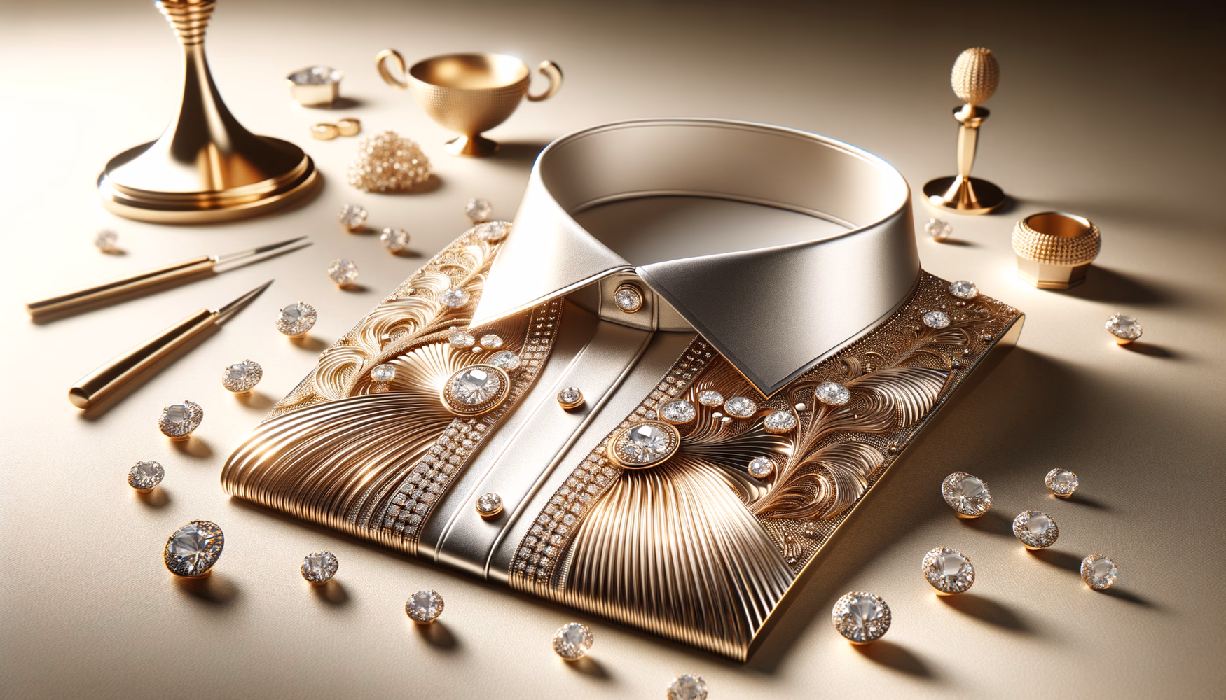 Накладки на воротник из металла: преображение классической рубашки.