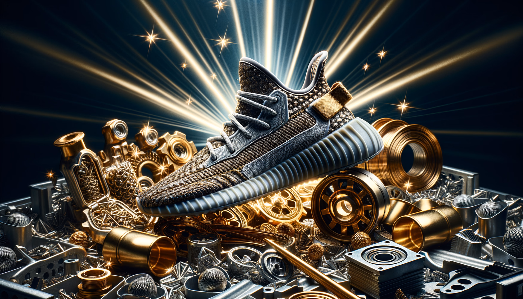 Переработанный металл: кеды из переплавленных деталей.