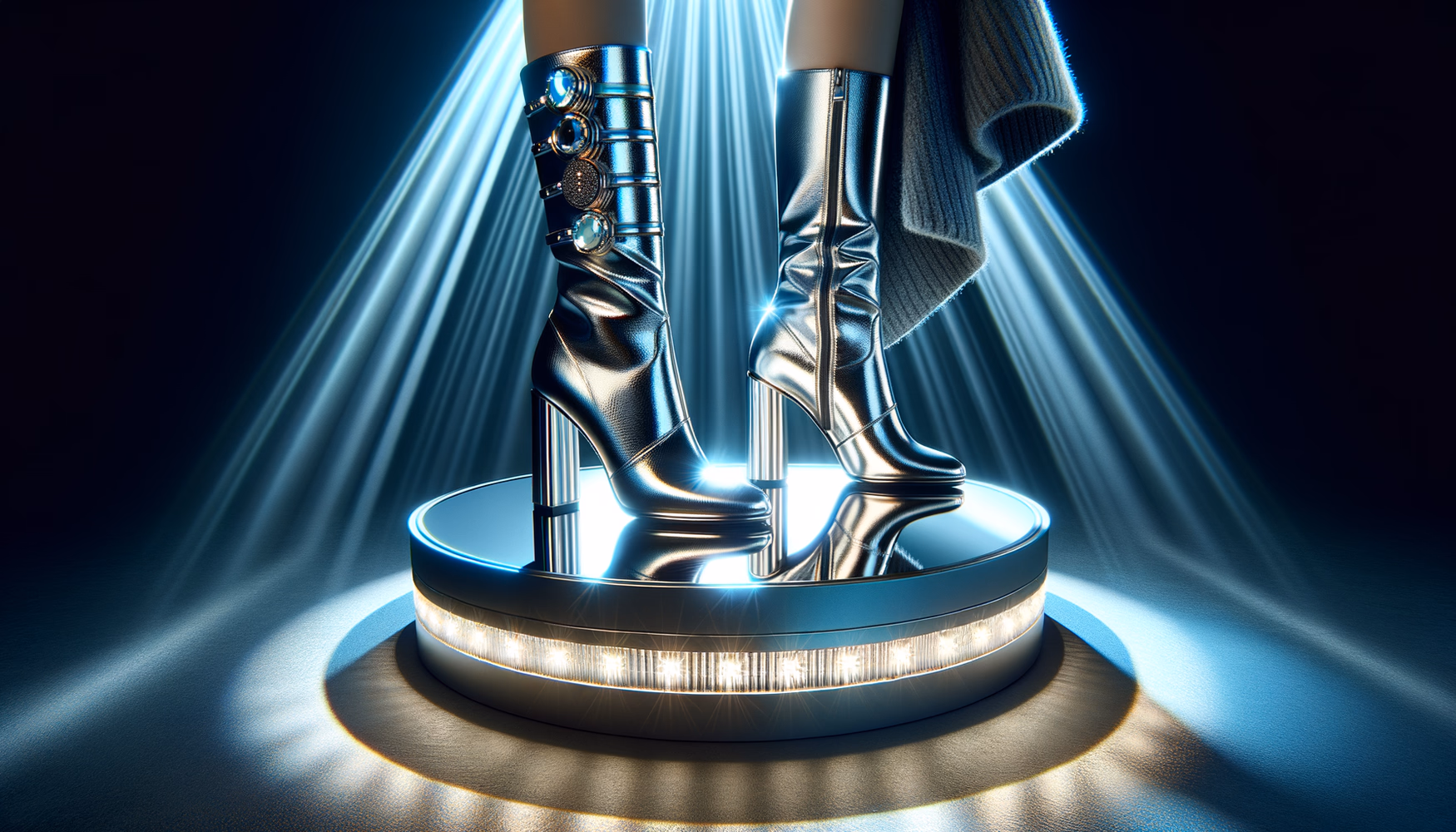 Серебристые сапоги: ретро-футуризм 60-х в современной обуви.