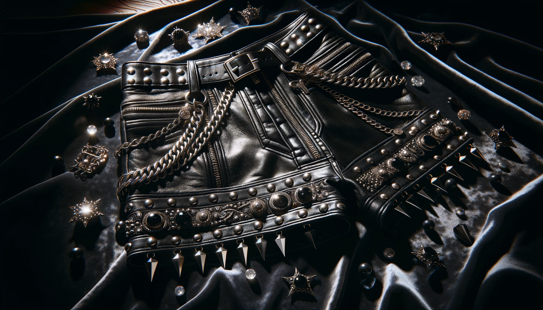 Шорты с металлической отделкой: глэм-панк образ.