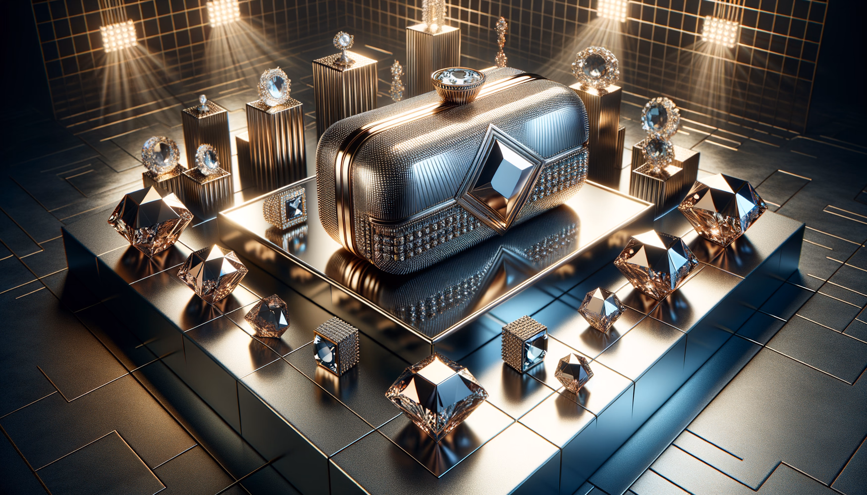 Сумки-броня: жёсткие металлические клатчи на подиуме.