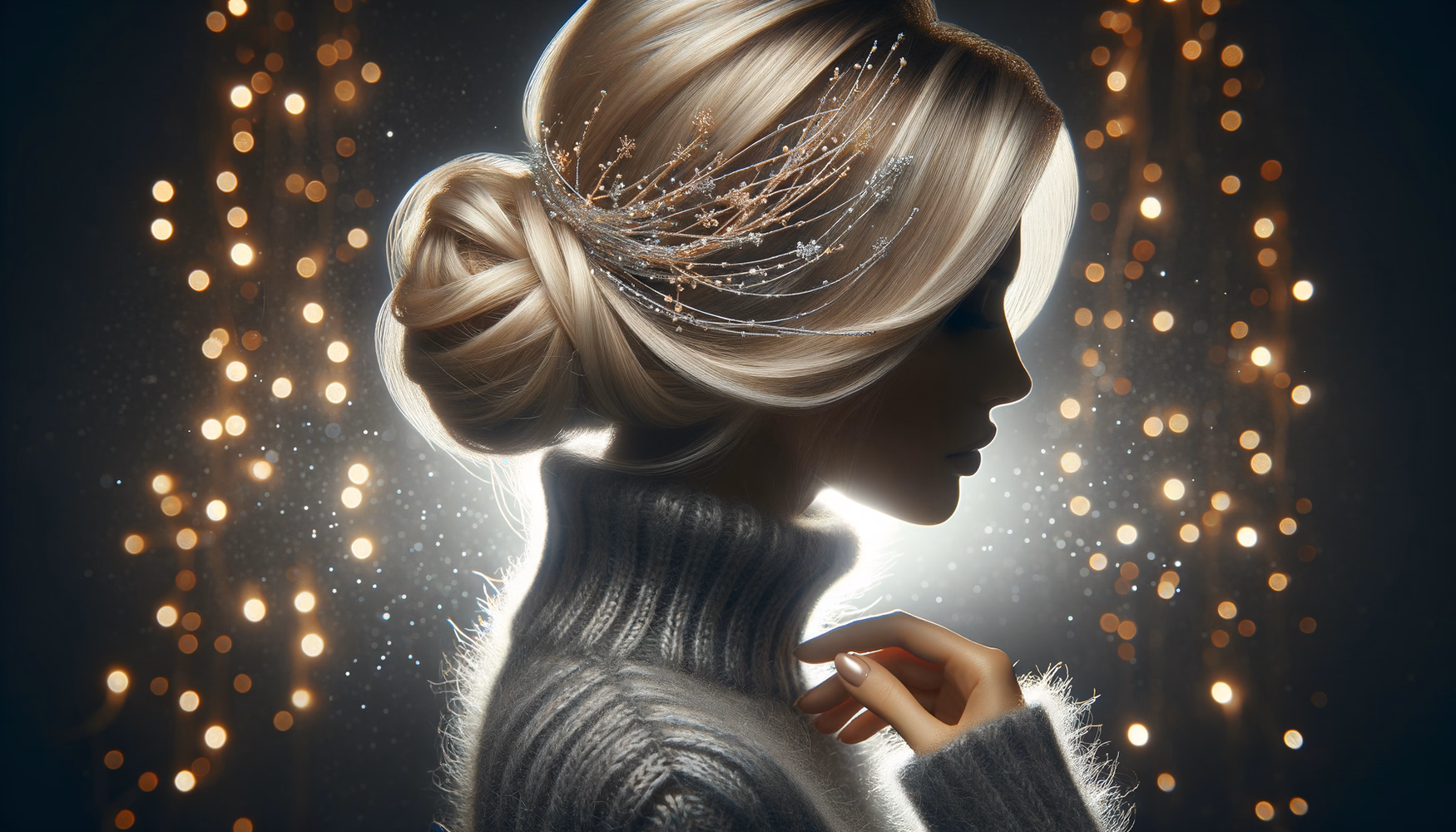 Тонкие нити мишуры: праздничный тренд в укладке.