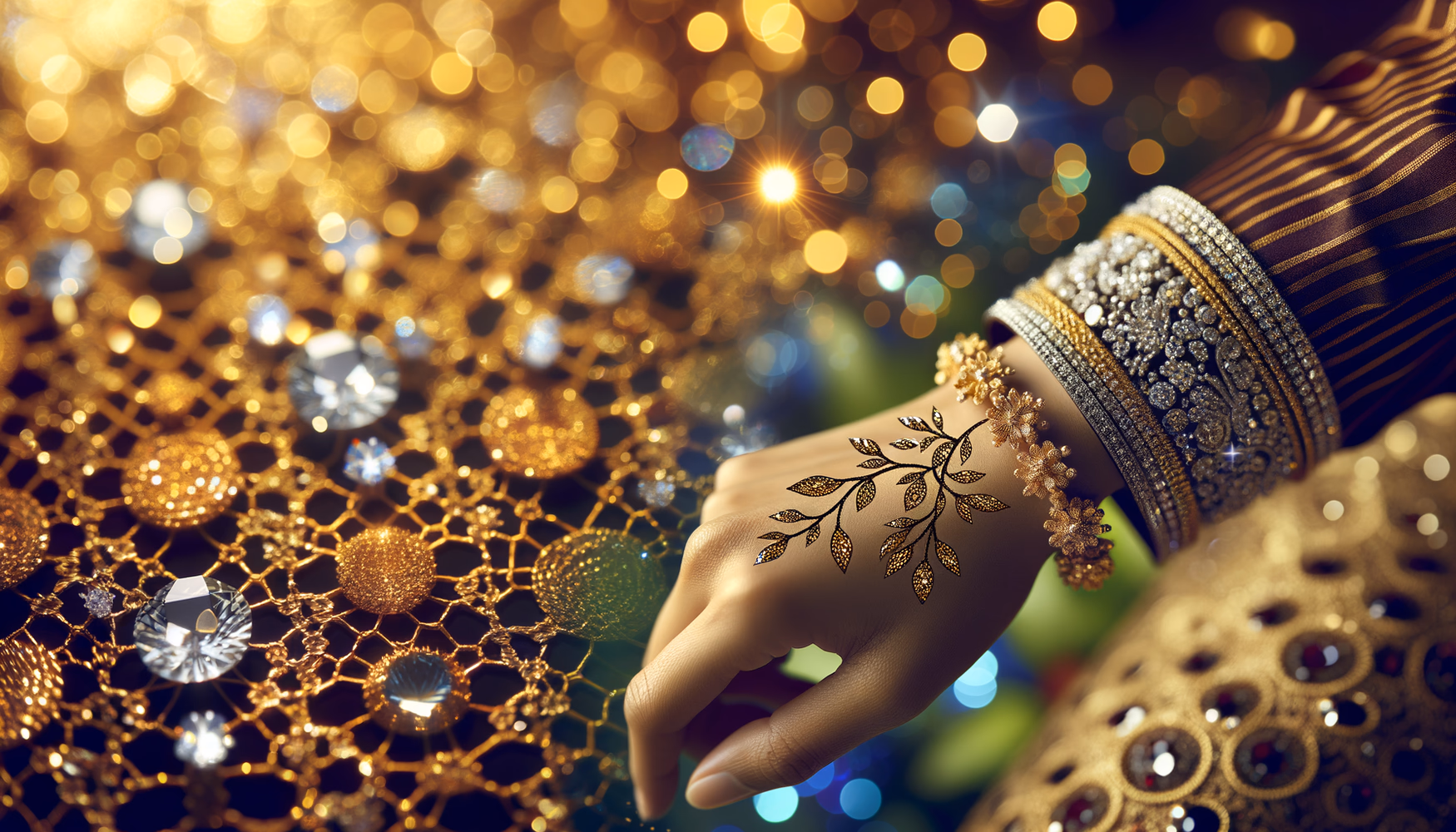 Временные тату с металлическим блеском: фестивальный хит.