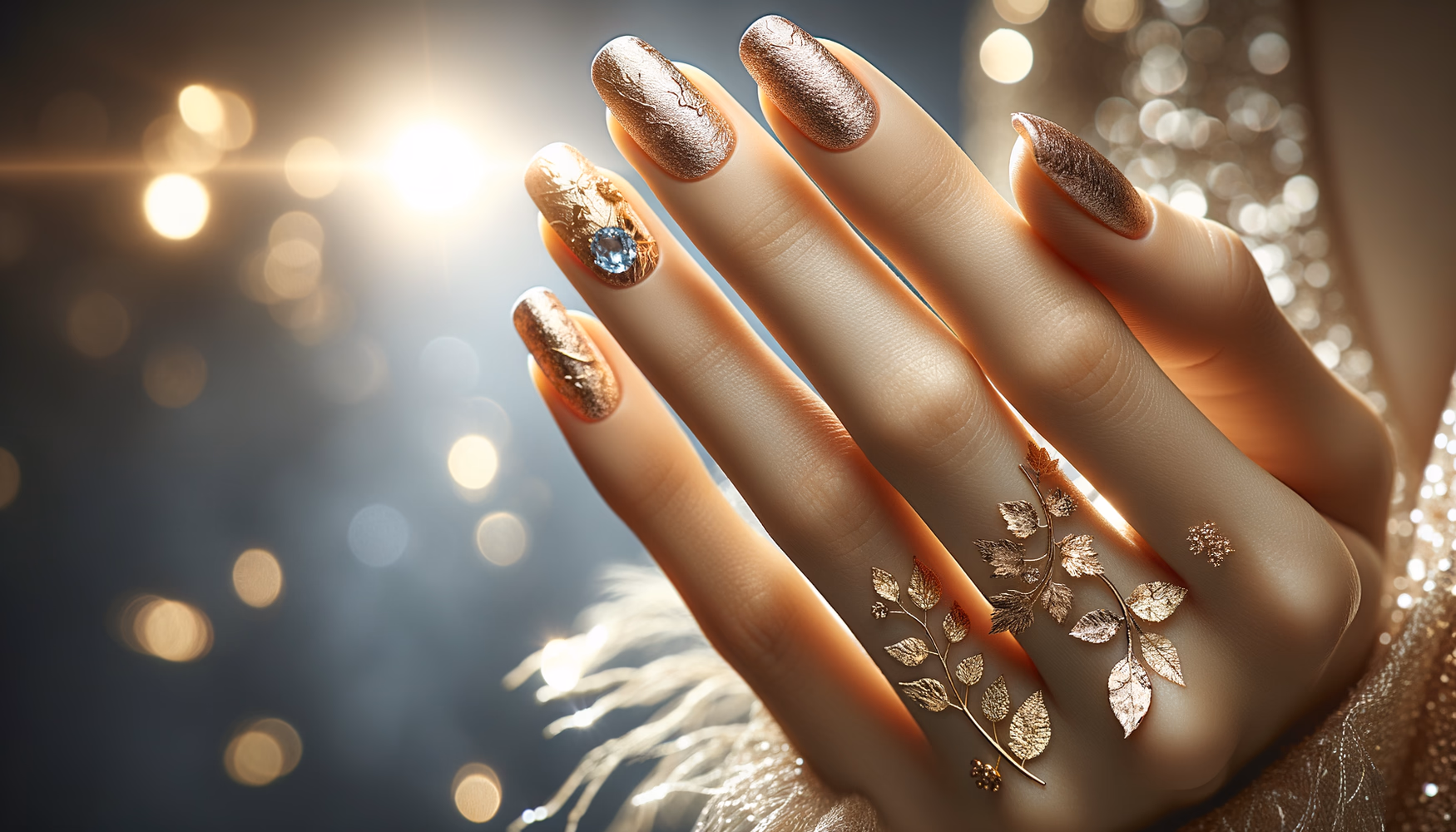 Золотой лист в дизайне ногтей: роскошь на кончиках пальцев.
