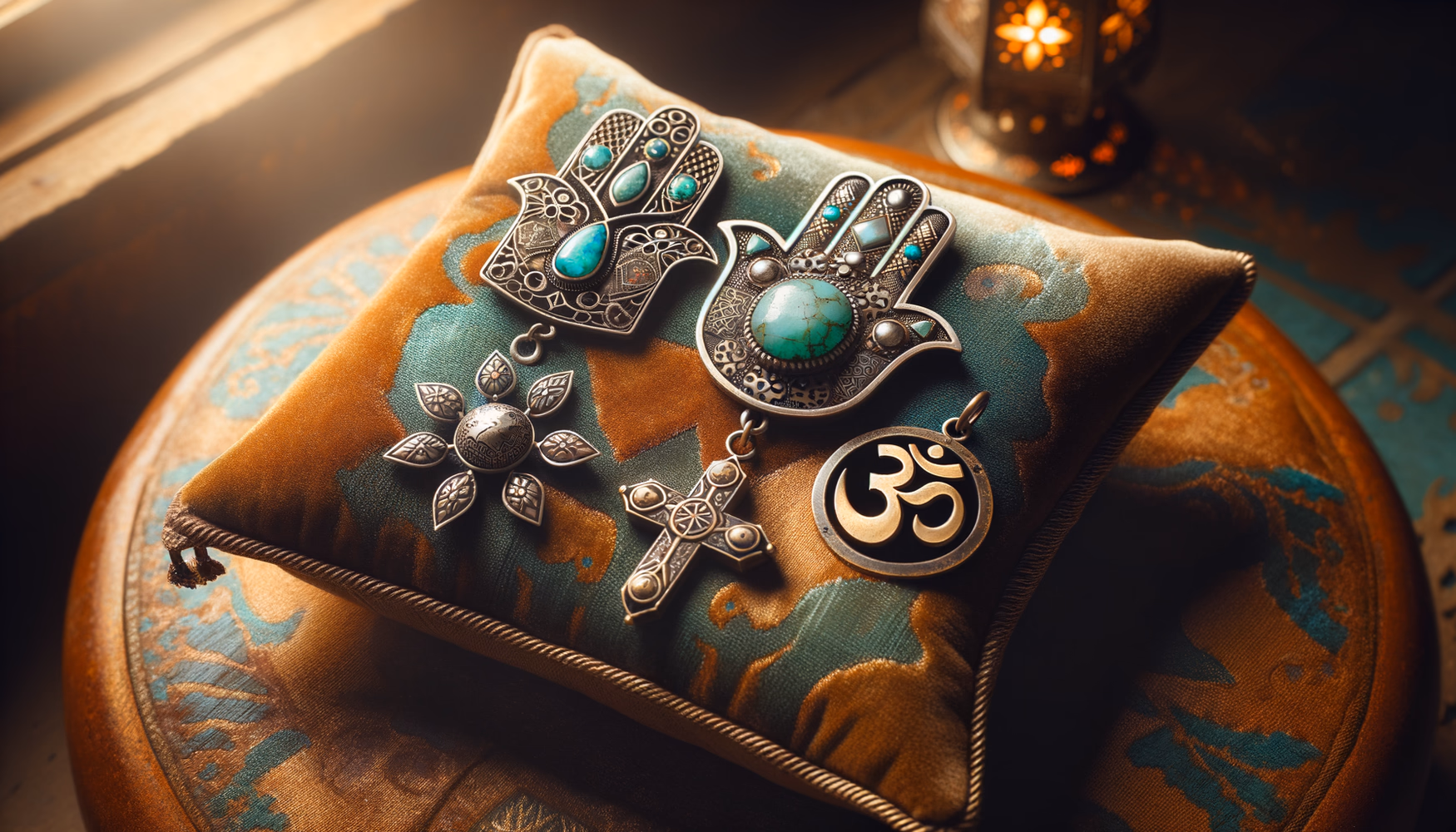 Металлические талиcманы (крест, хамса, ом)