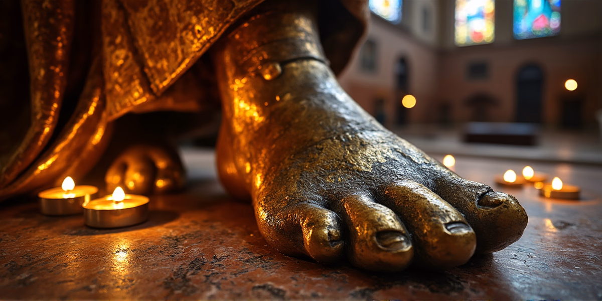 «Поцелованные» бронзовые ступни св. Петра