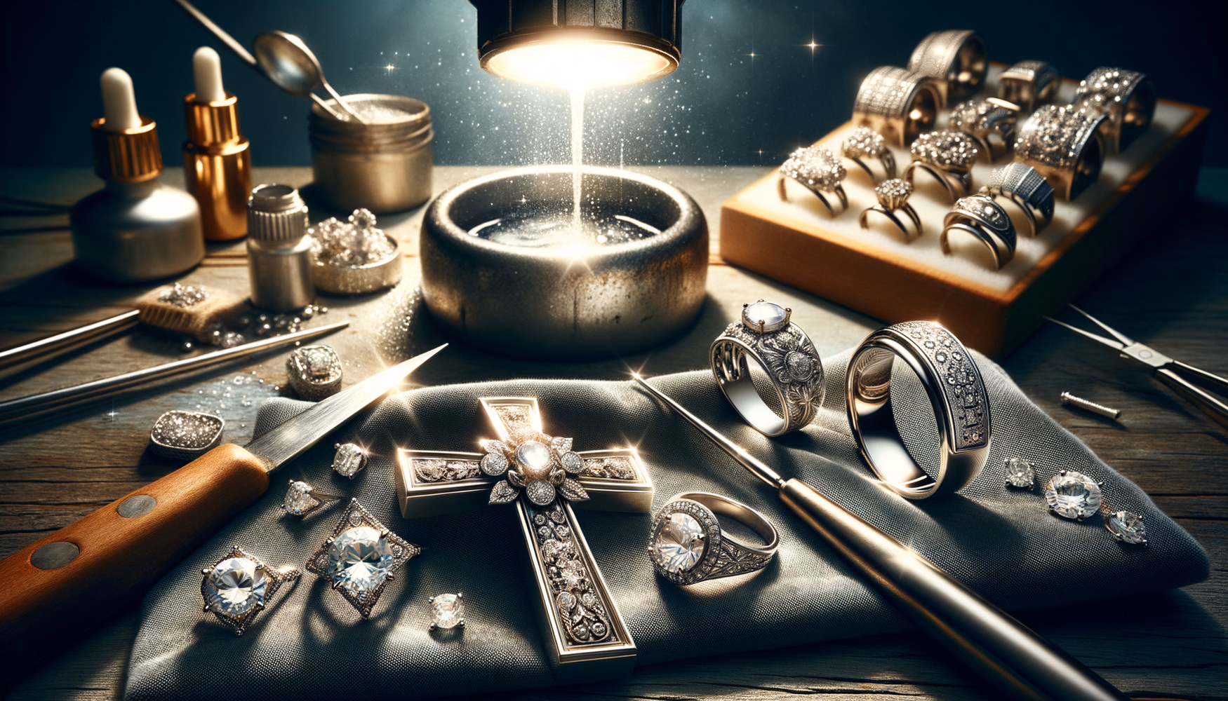 Родиевое покрытие крестов и колец