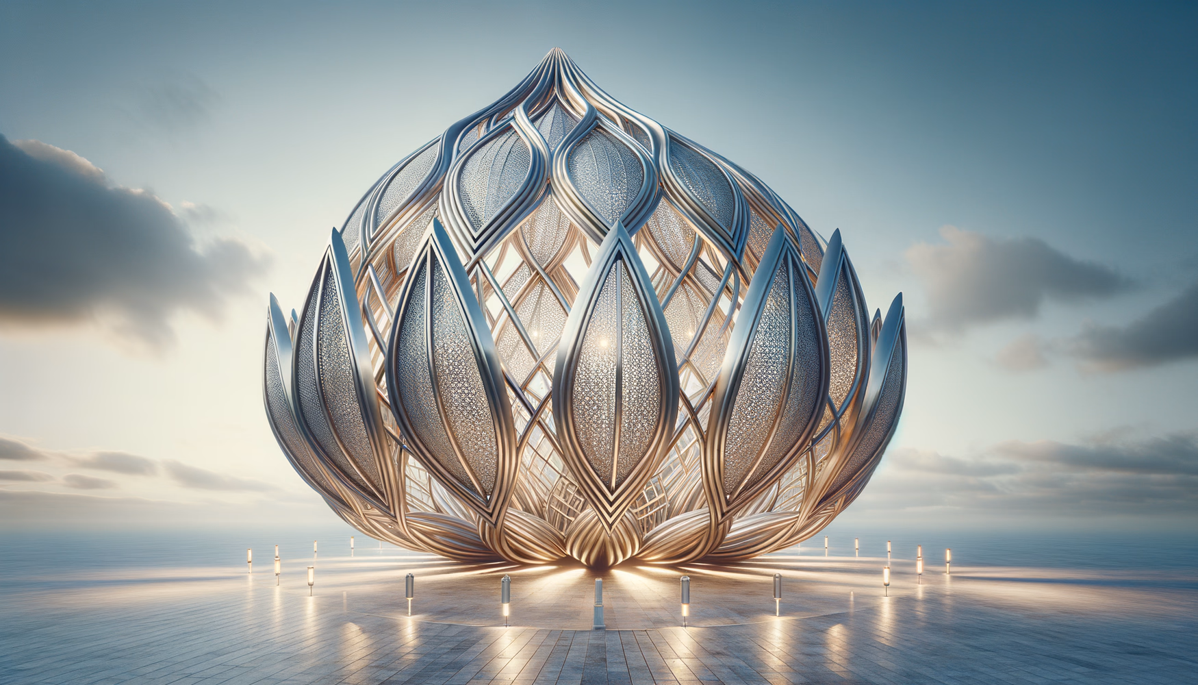 Стальные каркасы больших куполов (пример бахаистских храмов)