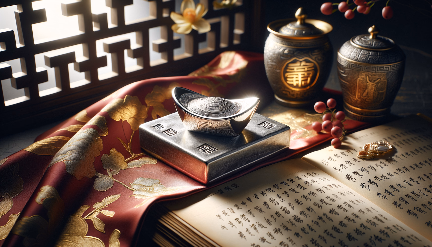 Сяоси (сянсы) с серебряными слитками (китайская традиция)