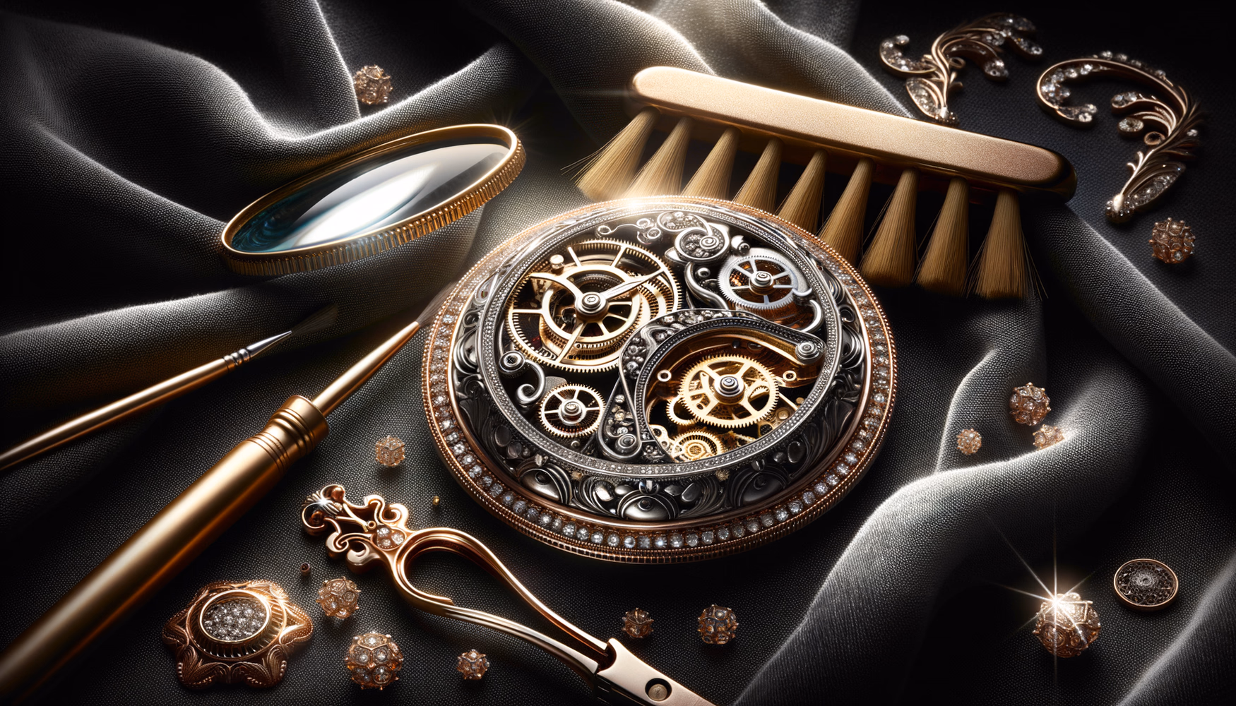 Очистка деталей украшений с движущимися элементами