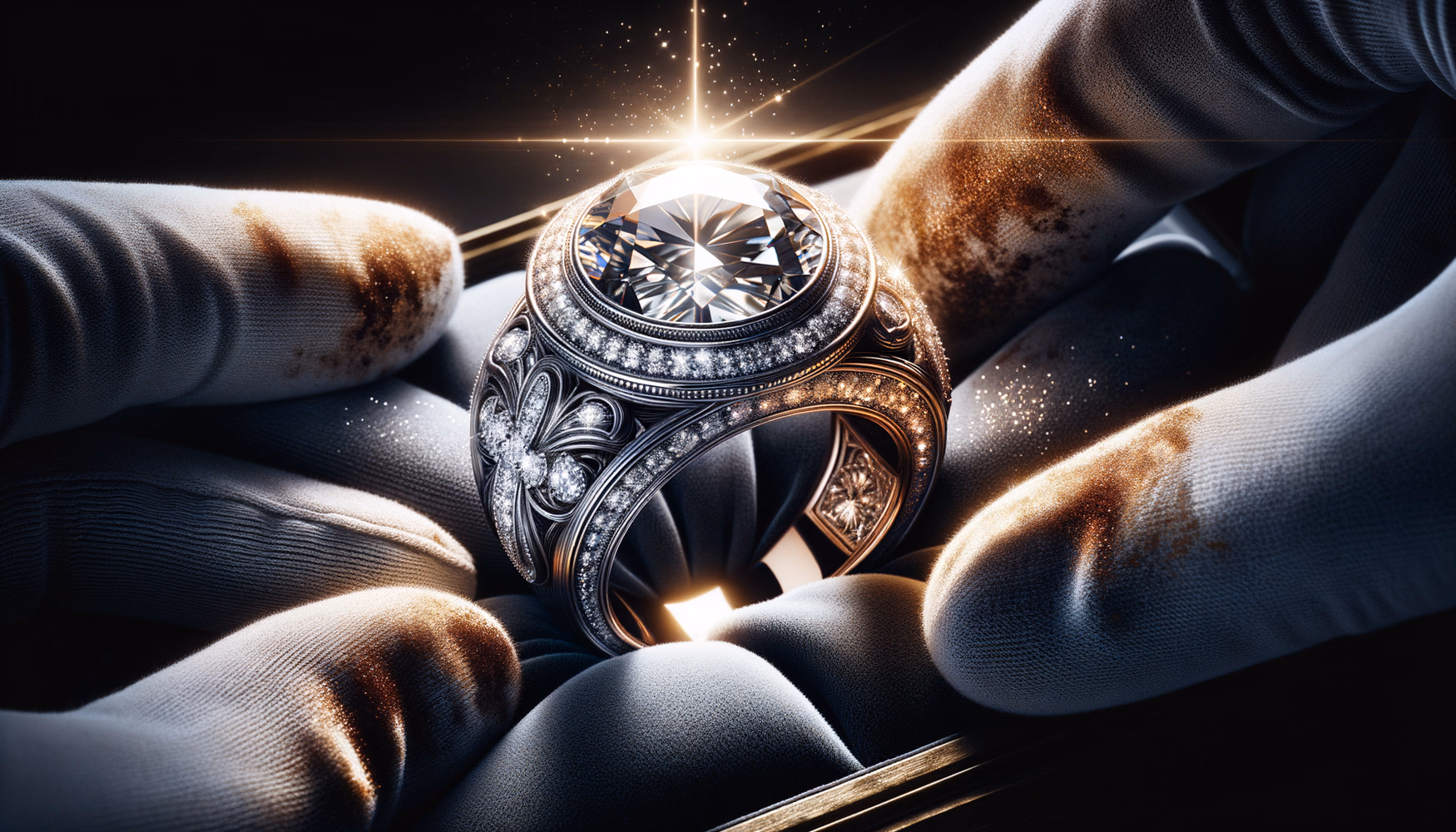 Очистка платиновых вставок в комбинированных украшениях