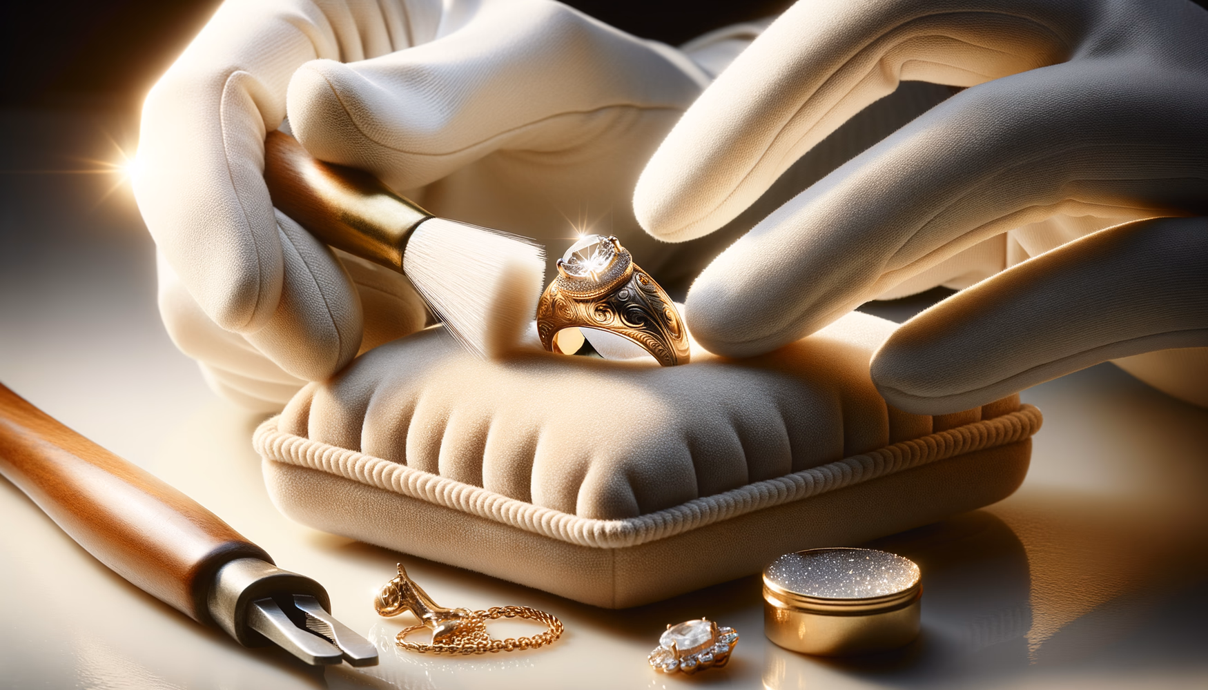 Очистка ювелирных оправ после ремонта