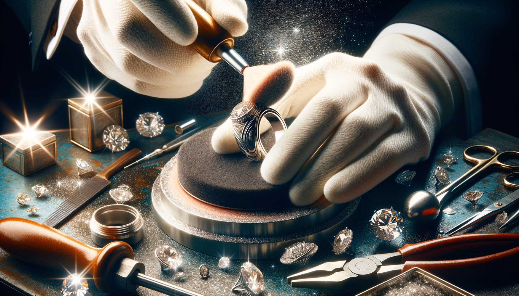 Полировка ювелирных поверхностей с использованием алмазной пудры