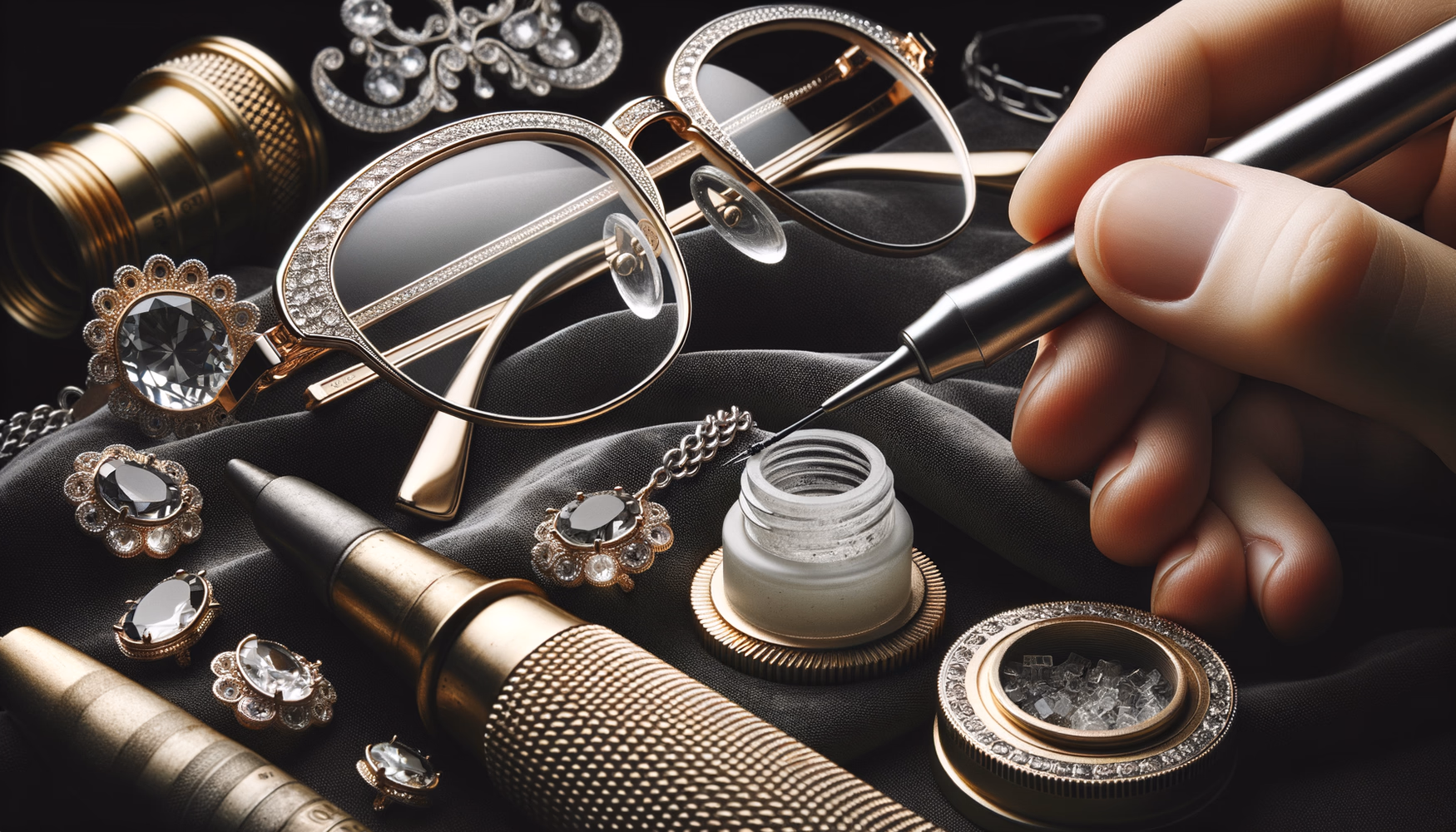 Удаление остатков клея под оправами